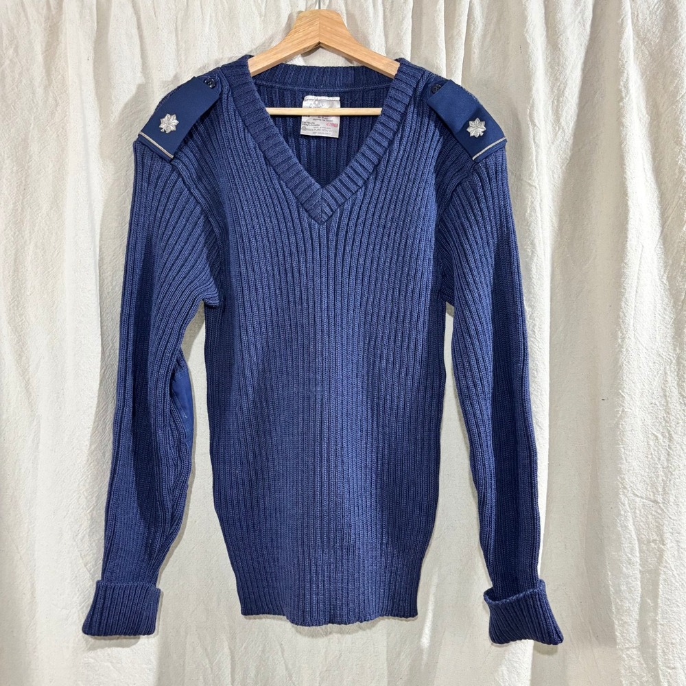Vintage Brigade Quartermasters Woolly Pully Sweater Navy Blue Wool England 42